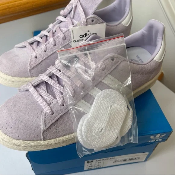 NWT Adidas Campus 80s Light Purple Sneakers leather , lavender - Picture 9 of 16
